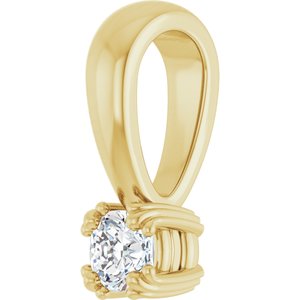 10K Yellow Gold 3x3 mm Cushion Pendant Mounting – image 3