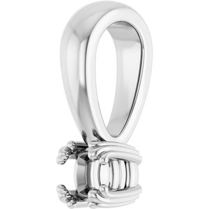 14K White Gold 3x3 mm Cushion Pendant Mounting – image 4