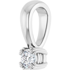 Sterling Silver 3x3 mm Cushion Pendant Mounting – image 3