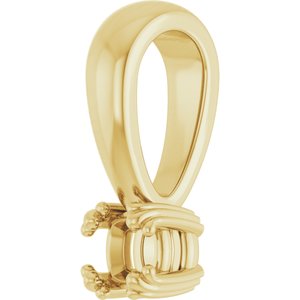 18K Yellow Gold 3x3 mm Cushion Pendant Mounting – image 4