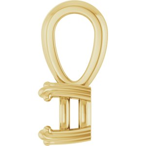 18K Yellow Gold 5x5 mm Cushion Pendant Mounting – image 6