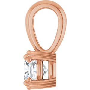 10K Rose Gold 5x5 mm Cushion Pendant Mounting – image 5