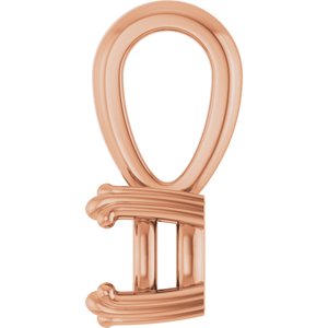14K Rose Gold 5x5 mm Cushion Pendant Mounting – image 6