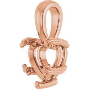 10K Rose Gold 8x8 mm Heart Pendant Mounting – image 4