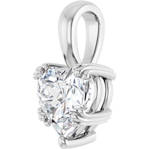 14K White Gold 8x8 mm Heart Pendant Mounting – image 3