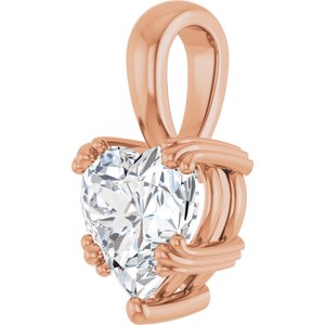 14K Rose Gold 8x8 mm Heart Pendant Mounting – image 3