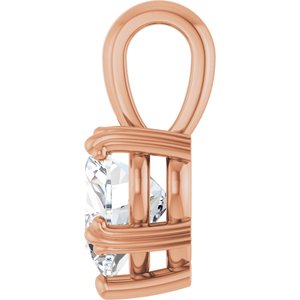 14K Rose Gold 8x8 mm Heart Pendant Mounting – image 5
