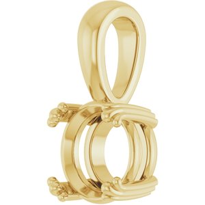 10K Yellow Gold 8 mm Round Pendant Mounting – image 4