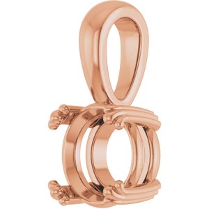10K Rose Gold 8 mm Round Pendant Mounting – image 4