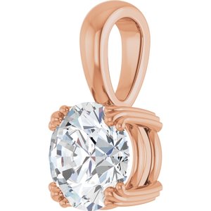 10K Rose Gold 8 mm Round Pendant Mounting – image 3