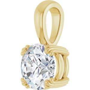 18K Yellow Gold 8 mm Round Pendant Mounting – image 3