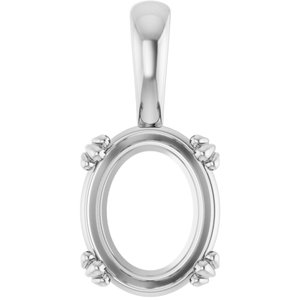 10K White Gold 11x9 mm Oval Pendant Mounting – image 2