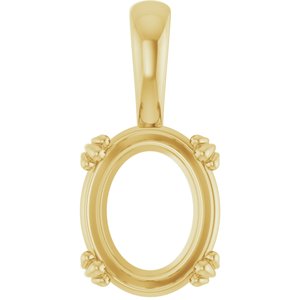 10K Yellow Gold 11x9 mm Oval Pendant Mounting – image 2