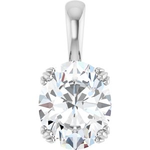 10K White Gold 11x9 mm Oval Pendant Mounting