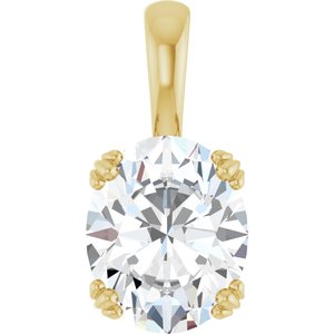 10K Yellow Gold 11x9 mm Oval Pendant Mounting
