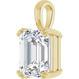 10K Yellow Gold 12x10 mm Emerald Pendant Mounting – image 3