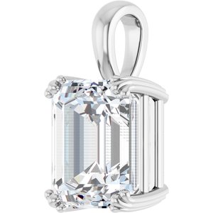 14K X1 White Gold 12x10 mm Emerald Pendant Mounting – image 3