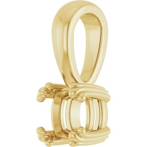 10K Yellow Gold 5x5 mm Cushion Pendant Mounting – image 4