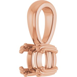 14K Rose Gold 5x5 mm Cushion Pendant Mounting – image 4