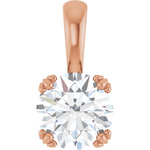 14K Rose Gold 8 mm Round Pendant Mounting