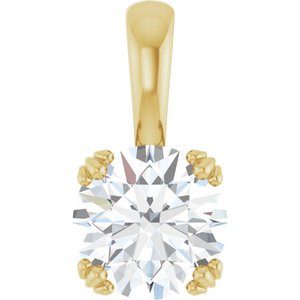 18K Yellow Gold 8 mm Round Pendant Mounting