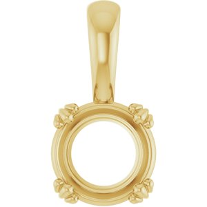 10K Yellow Gold 8 mm Round Pendant Mounting – image 2