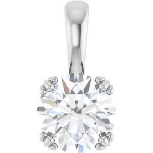 10K White Gold 8 mm Round Pendant Mounting