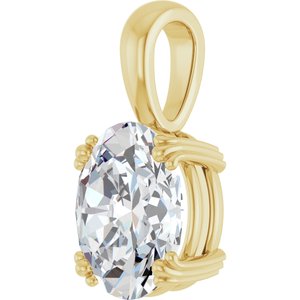 10K Yellow Gold 11x9 mm Oval Pendant Mounting – image 3