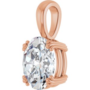 10K Rose Gold 11x9 mm Oval Pendant Mounting – image 3