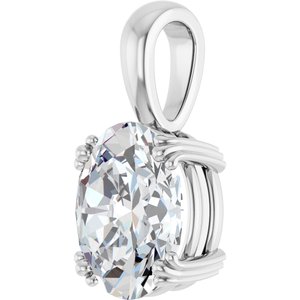 18K White Gold 11x9 mm Oval Pendant Mounting – image 3