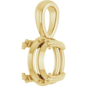 18K Yellow Gold 11x9 mm Oval Pendant Mounting – image 4