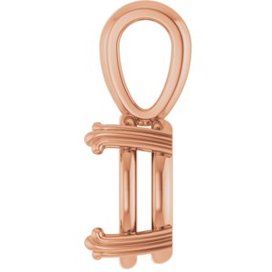 14K Rose Gold 11x9 mm Oval Pendant Mounting – image 6