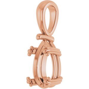 14K Rose Gold 11.5x7 mm Pear Pendant Mounting – image 4