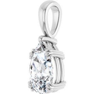 14K White Gold 11.5x7 mm Pear Pendant Mounting – image 3