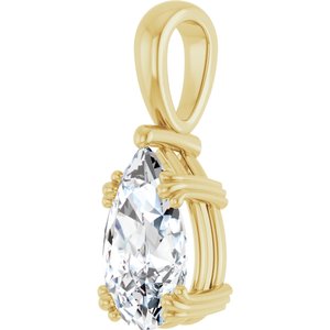 10K Yellow Gold 11.5x7 mm Pear Pendant Mounting – image 3