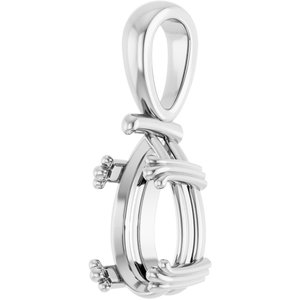 Platinum 11.5x7 mm Pear Pendant Mounting – image 4
