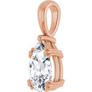 14K Rose Gold 11.5x7 mm Pear Pendant Mounting – image 3