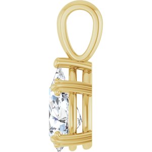 18K Yellow Gold 11.5x7 mm Pear Pendant Mounting – image 5