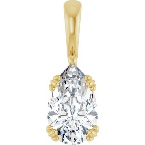 18K Yellow Gold 11.5x7 mm Pear Pendant Mounting