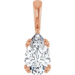 14K Rose Gold 11.5x7 mm Pear Pendant Mounting