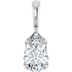 Sterling Silver 11.5x7 mm Pear Pendant Mounting