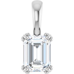 Continuum Sterling Silver 8x6 mm Emerald Pendant Mounting