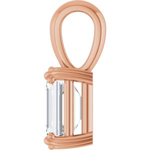 14K Rose Gold 8x6 mm Emerald Pendant Mounting – image 5