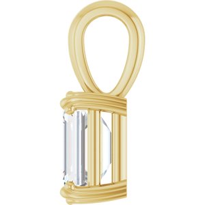 14K Yellow Gold 8x6 mm Emerald Pendant Mounting – image 5