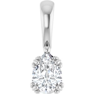 Platinum 7x5 mm Pear Pendant Mounting