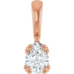 18K Rose Gold 7x5 mm Pear Pendant Mounting