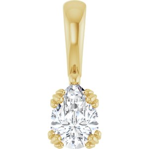 10K Yellow Gold 7x5 mm Pear Pendant Mounting