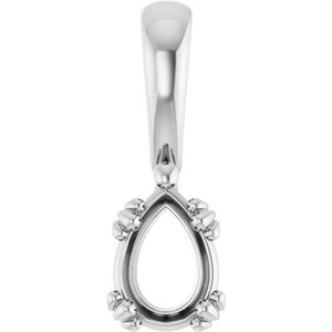 Continuum Sterling Silver 7x5 mm Pear Pendant Mounting – image 2