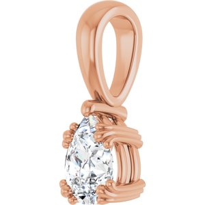 10K Rose Gold 7x5 mm Pear Pendant Mounting – image 3