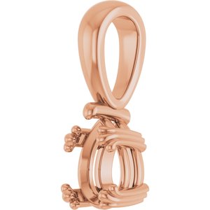 14K Rose Gold 7x5 mm Pear Pendant Mounting – image 4